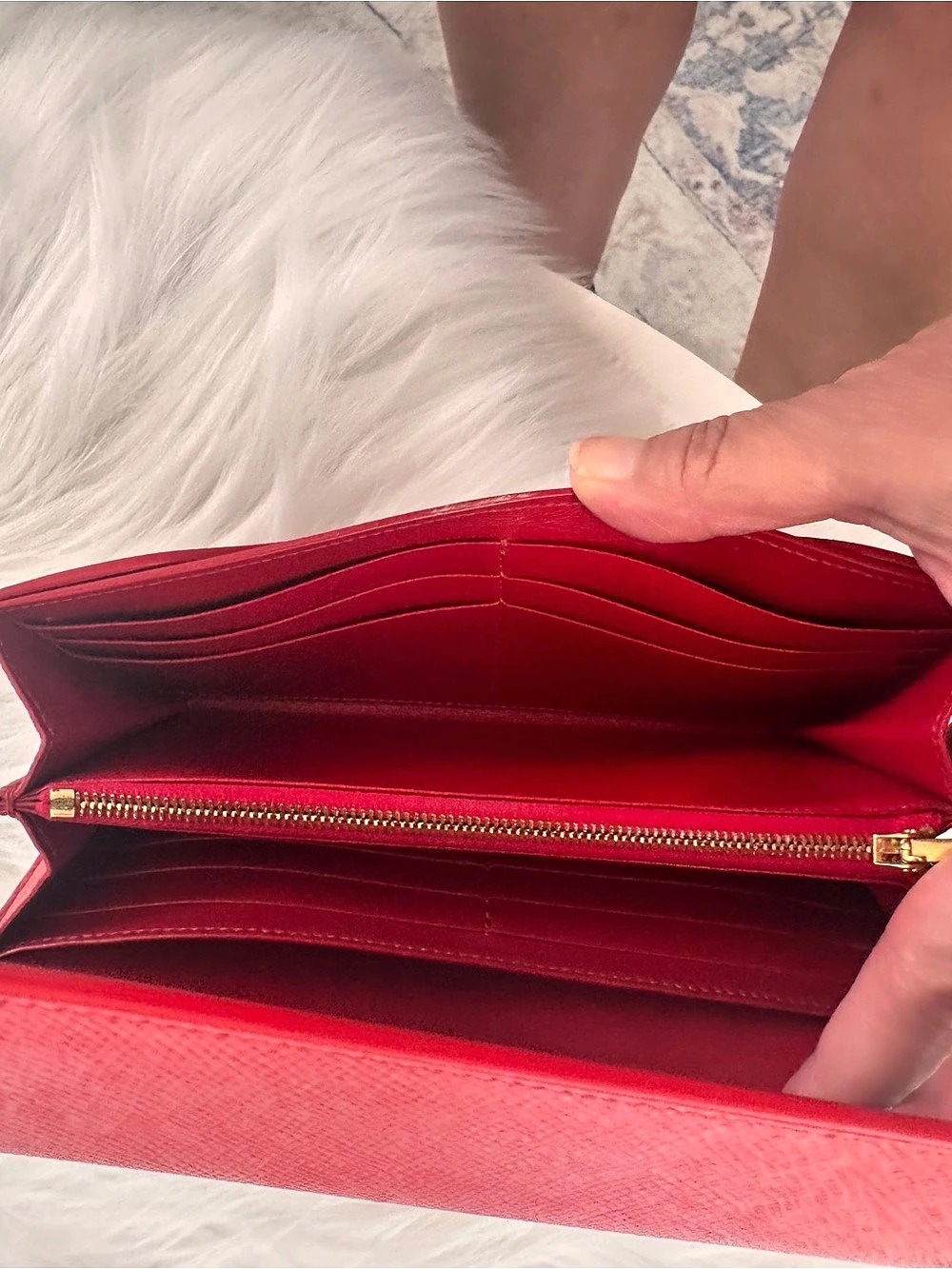 Celine Large Flap Wallet in Red - Picture 12 of 16